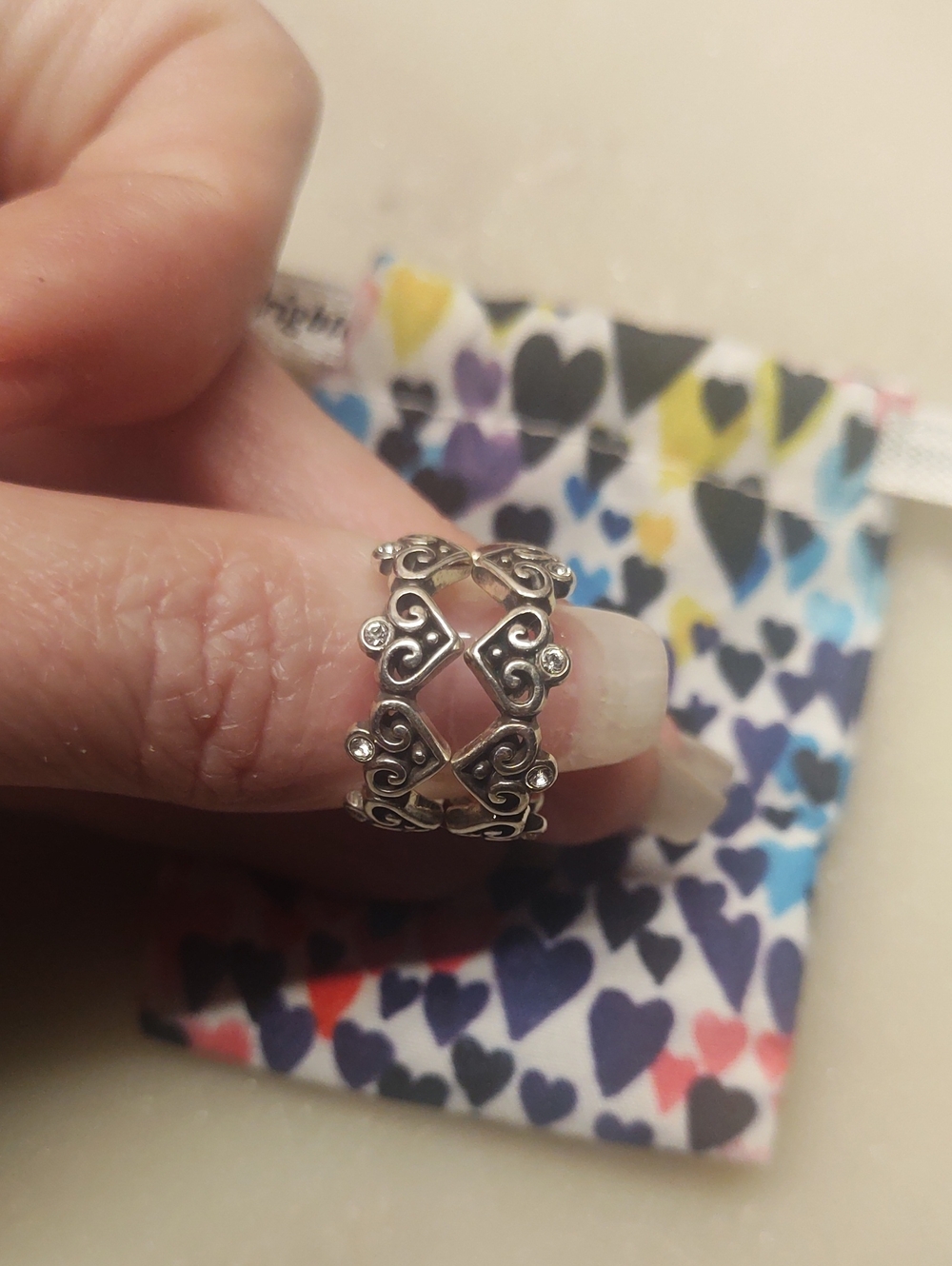 NEW! Brighton Set Of 2 Alcazar Heart Rings J61962, Size 6 (NWOT)